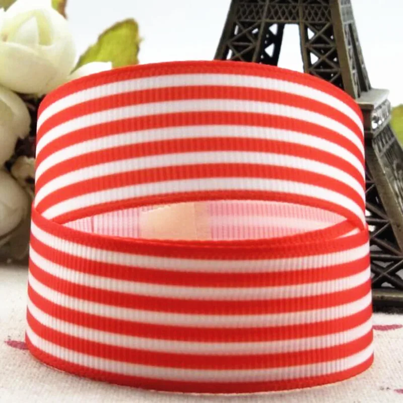 10 YardS 25MM stripe cartoon ribbonDIY hand material shoulder strap gift wrap with bow. Grosgrain ribbons belt