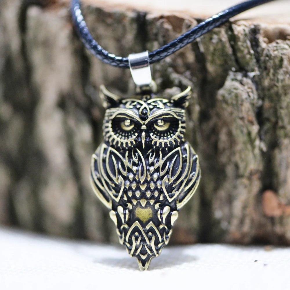 LANGHONG 1pcs Norse Cletics Owl Necklace for men and Girls Amulet Necklace Talisman