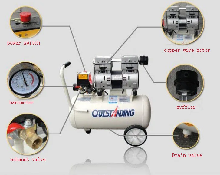 8L Portable Air Compressor Pump  0.7MPa Electric Air Pump Spray Paint Air Compressor Economic Filling Machine