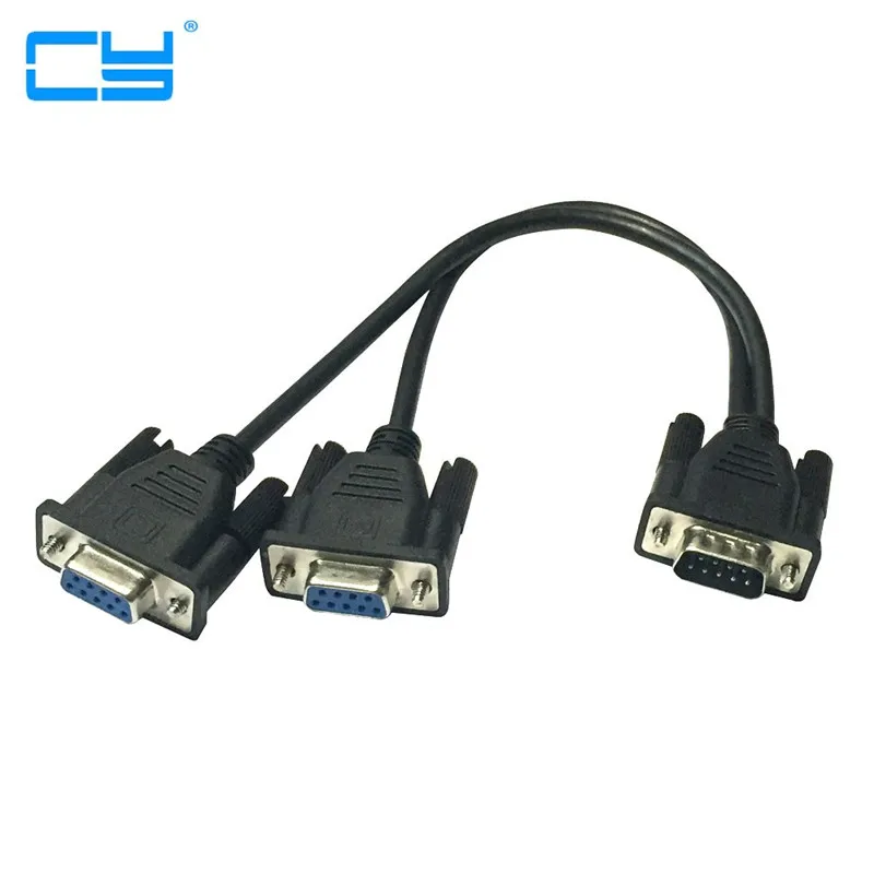 فاصل التسلسلي Rs232 DB9 Macho para 2 Feminino, Cabo Rs232 Macho para 2 Feminino 2 em Um Unico Cabo para Caixa regitown Exibe