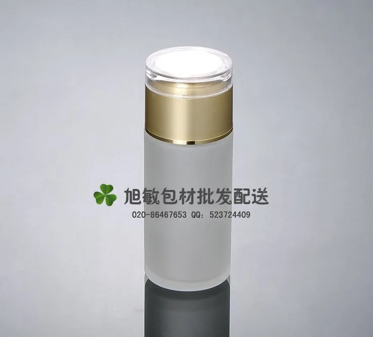 V2 Capacity 100ml  200pcs/lot factory wholesale gold high quality glass lotion Pump Bottle for Cosmetic Packaging