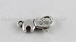 

FREE SHIPPING 50PCS Tibetan Silver Color elephant lobster clasp clasp32