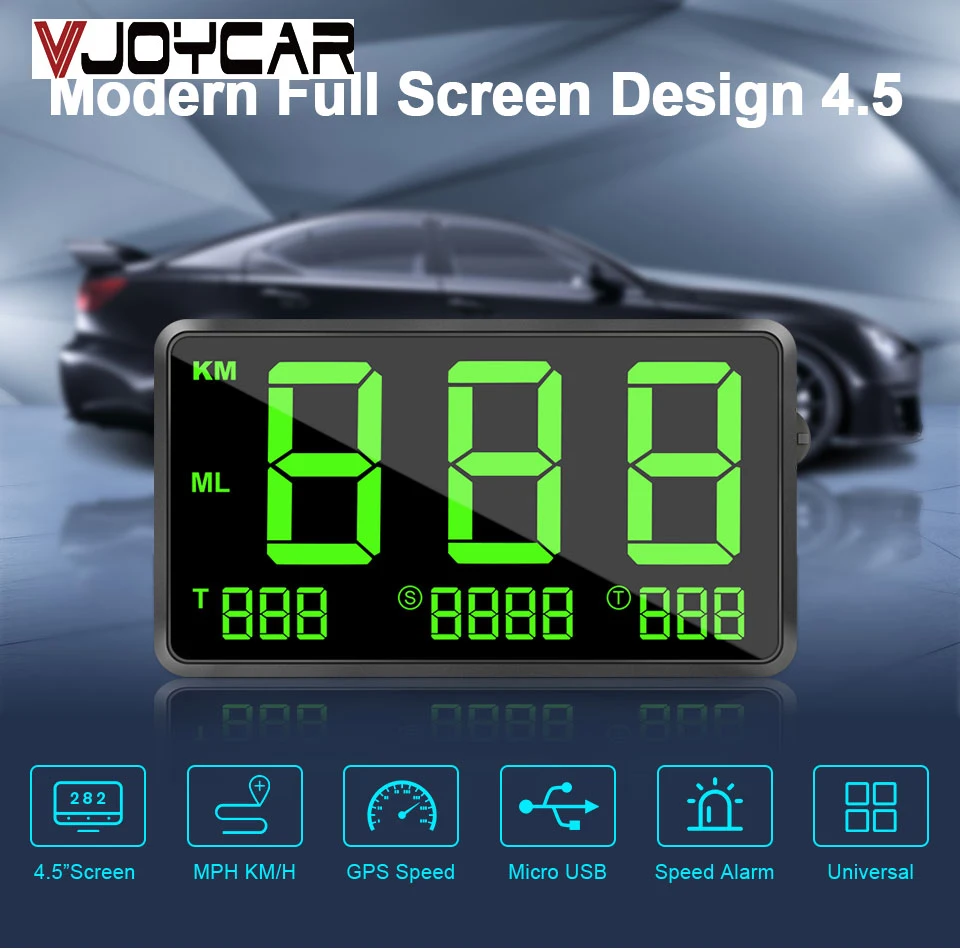 

Universal Car Motorcycle SUV 4.5" GPS Speedometer Head Up Display C80 Hud With Bracelet Holder MPH KM/H Micro USB Plug and Play