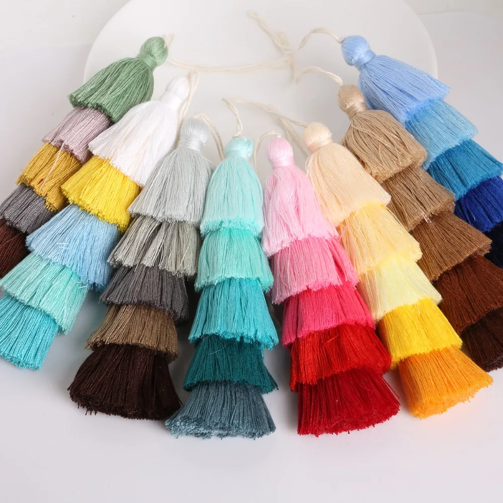 5 Layers 15cm Cotton Tassel Trims Polyester Silk Tassels For Wedding Home Decoration DIY Sewing Curtains Accessories