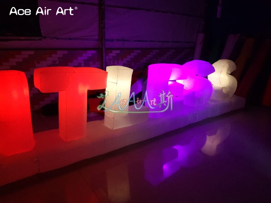 Personalised LED Letters Inflatable Ligting Letters of Alphabet Words RELENTLESS Balloon for Advertising and Decoration