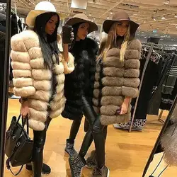 Real Fox Fur Coat for Women, Removable and Convertible Vest, Luxury Thicken Warm Coat, Monochrome Fur, 4 in 1