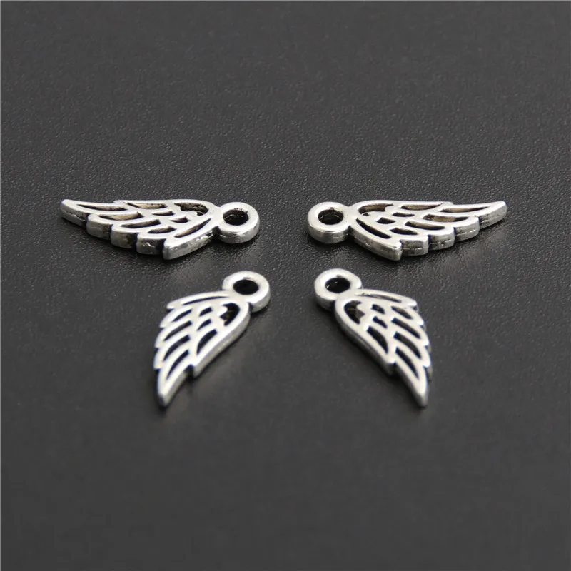 100pcs Silver Color Angel\'s Wings Pendant Women Jewelry Fantasy Charms Pendant & Necklaces Pendant For Jewelry Accessories A2752