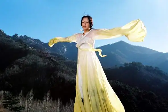 Yellow Classical Dance Costume Hanfu for Movie The Myth Yu Shu Princess Dance Hanfu Yellow Costume