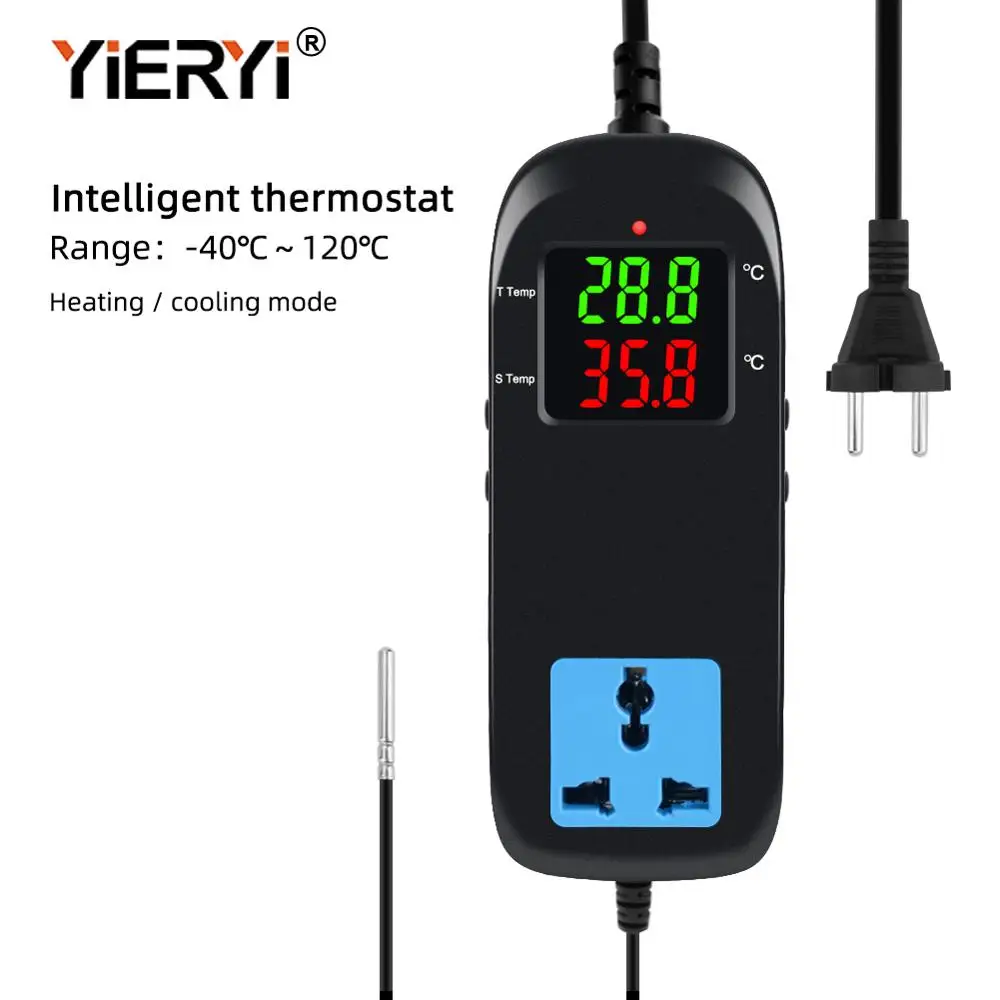 Yieryi MH-2000 AC 90V~250V Temperature Controller Electronic Thermostat Digital LED Breeding Thermocouple Thermostat with Socket