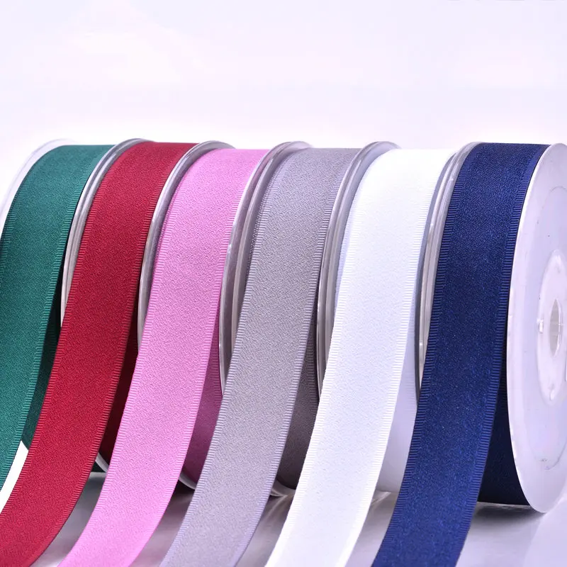 DHK 24 Color 5 Size Options 100yards Grosgrain Edge Granulated Ribbon Pick Color Wedding Packing Accessory Headwear S875