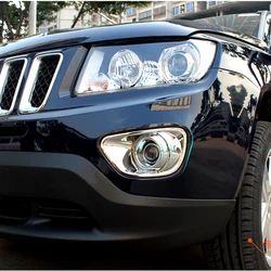 ABS Chrome For Jeep Compass 2013 2014 Accessories Car Front Fog Lamp Light Frame Decoration Cover Trim Car Sticker Styling