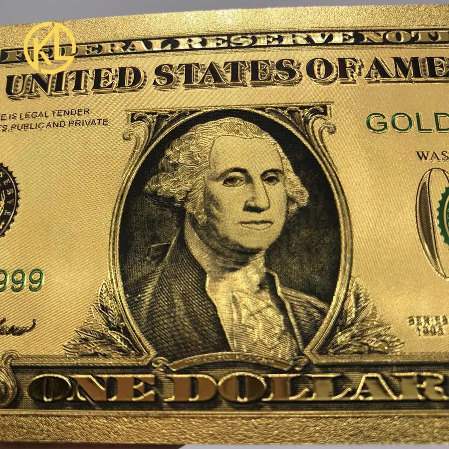5 pcs/lot American 1 Dollar 24k Gold Plated United States Bill Note with With COA Frame