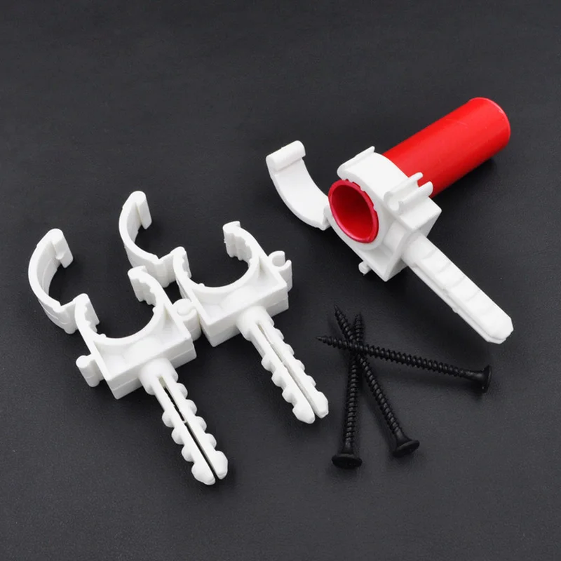 10Pcs/lot Plastic PPR Lock Single U Clamp Holder for 16-32mm Water Pipe Tube PVC Pipe Support Garden Irrigation System Accessory