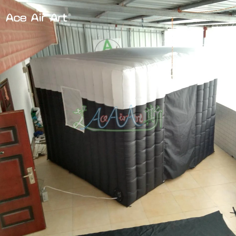 Kubus tiup Studio foto tiup, hitam dan putih 3x3x2.4m pameran dagang kubus tempat kios untuk penyewaan pesta