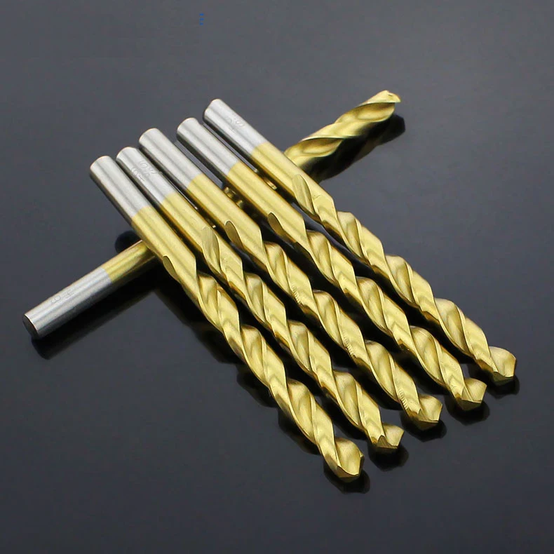 3.8mm 3.9mm 4mm 4.1mm 4.2mm 4.3mm 4.4mm High Speed Steel HSS Titanium Coated Metal Wood Plastic Straight Shank Twist Drill Bit