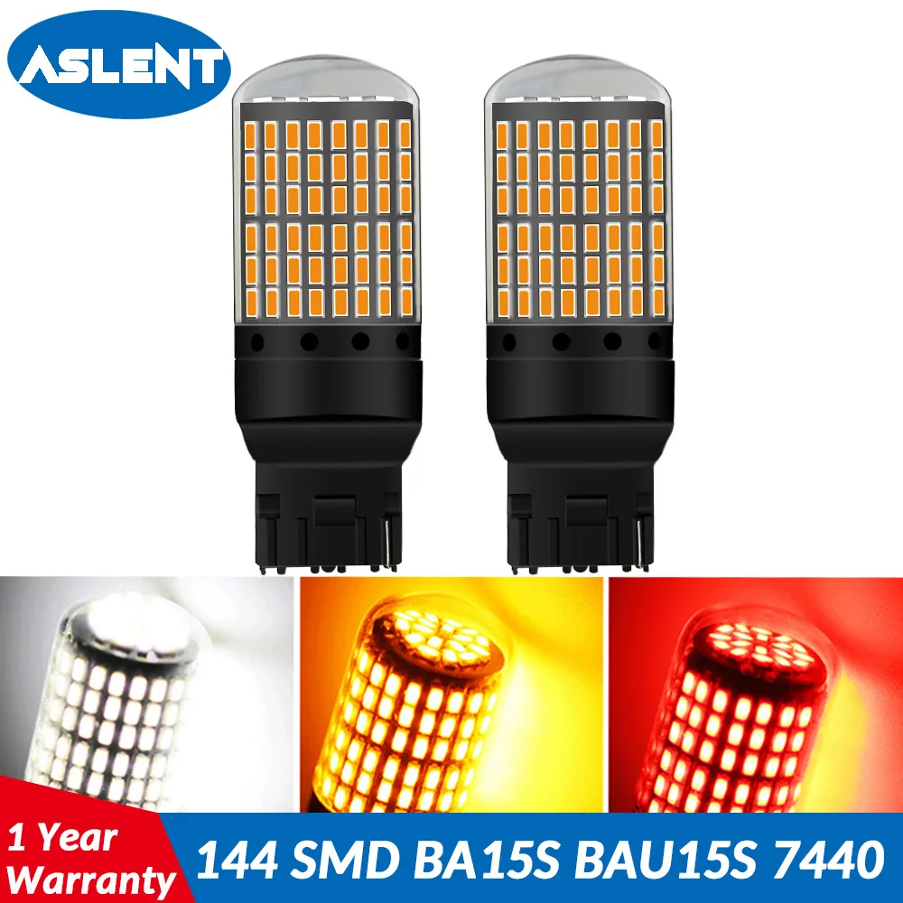 

ASLENT CanBus 3014 144smd 1156 BA15S P21W LED BAU15S PY21W 1157 BAY15D lamp T20 7440 W21W WY21W Car Bulbs For Turn Signal Light