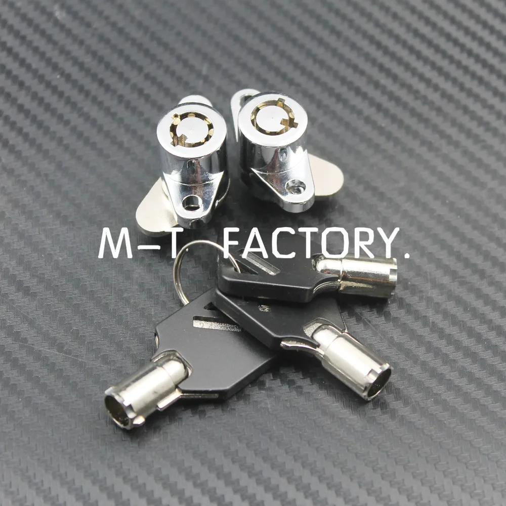 Motorcycle Silver 3 keys Saddlebag Lock Set For Harley Touring Road King Glide Electra Glide 93-13 Hard Saddlebag Lock Key Set