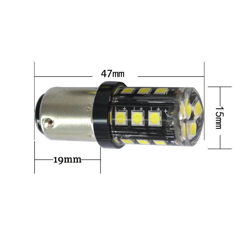 2pcs Heat durable Silicone 15 SMD 3030 LED 1156 BA15S BAU15S 1157 BAY15D Nonpolarity LED Turn Signal Light 12V 24V 900Lm White