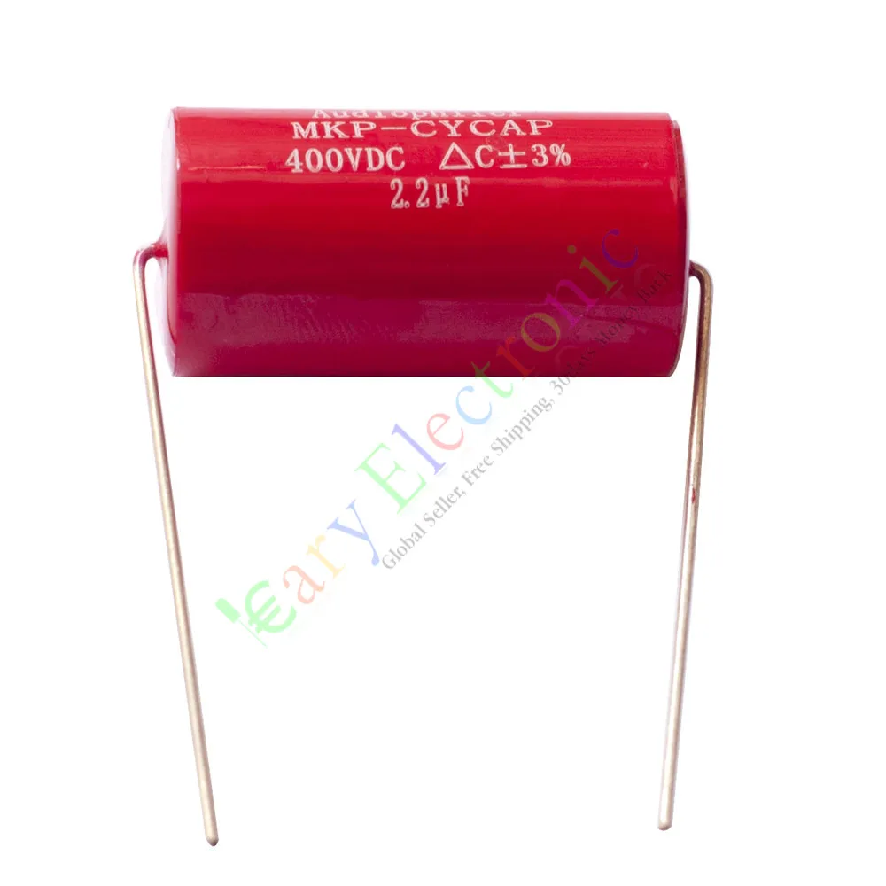 

Wholesale and retail 50pc MKP 400V 2.2uf Red long copper leads Axial Electrolytic Capacitor audio amp free shipping