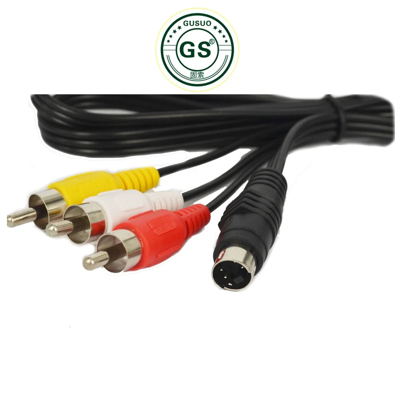 GuSou S-VIDEO 4 PIN 4P Male to 3 RCA Male/Female COMPONENT FOR TV ADAPTER AV Cable