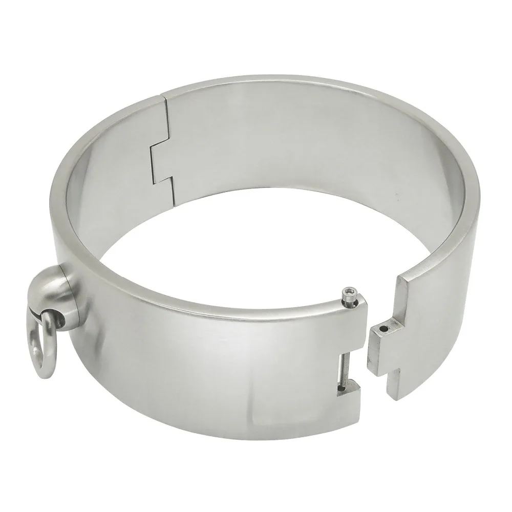 ACECHANNEL High quality heavy duty stainless steel locking slave collar fetish choker desire necklace choker initial necklace