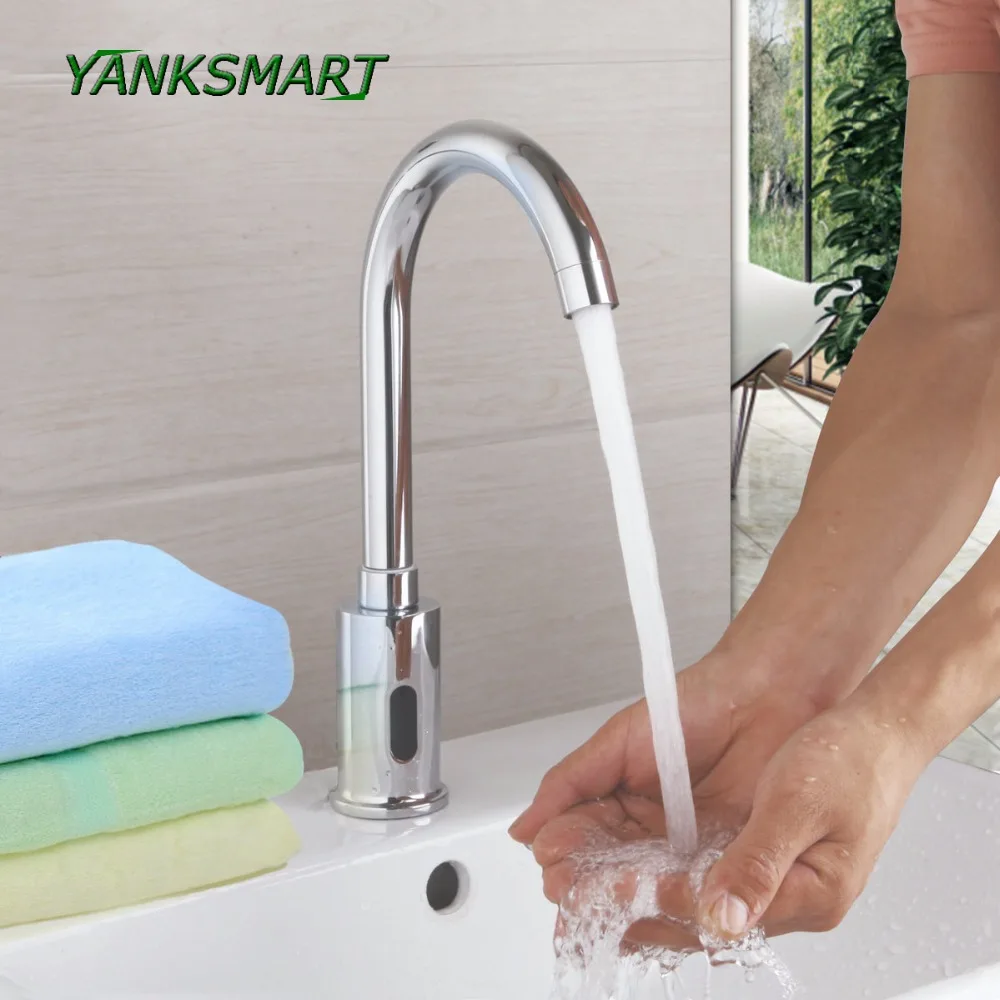 YANKSMART Automatic Sensor Tap Sensor Water Saving Faucets Inductive Kitchen Bathroom Tap Mixer Water Taps