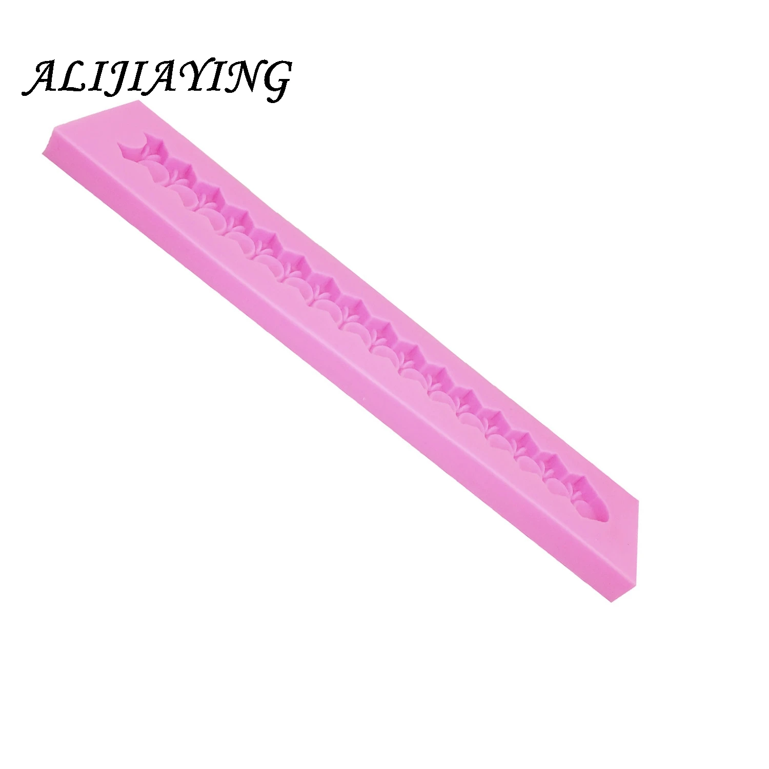 1Pcs Long pearl Shaped Strip lace Cake border Silicone Mold Cake Decoration tools Fondant Cake Mould polymer clay molds D0339