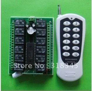 12V 12 CH RF Radio Wireless  Switch system (transmitter and receiver)Radio Controller  Factory sell Directly