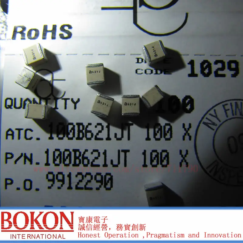 High Q Capacitors P90 ATC100B621JT100XT ATC100B621JW100XT ATC100B621JP100XT ATC100B621JT100XT a621J a621J 620pF Chip Capacitor