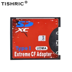 TISHRIC WiFi SD to CF Card Adapter MMC SDHC SDXC to Standard Compact Flash Type I Card Converter UDMA Card Reader For Camera