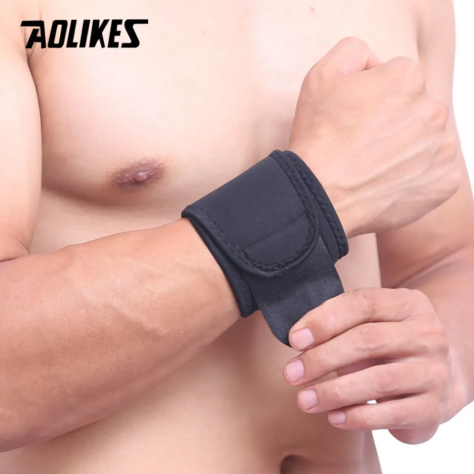AOLIKES 1PCS Sports Wristband Wrist Support Straps Wraps For Cycling Running Weight Lifting Fitness Gym Tennis Hand Bands