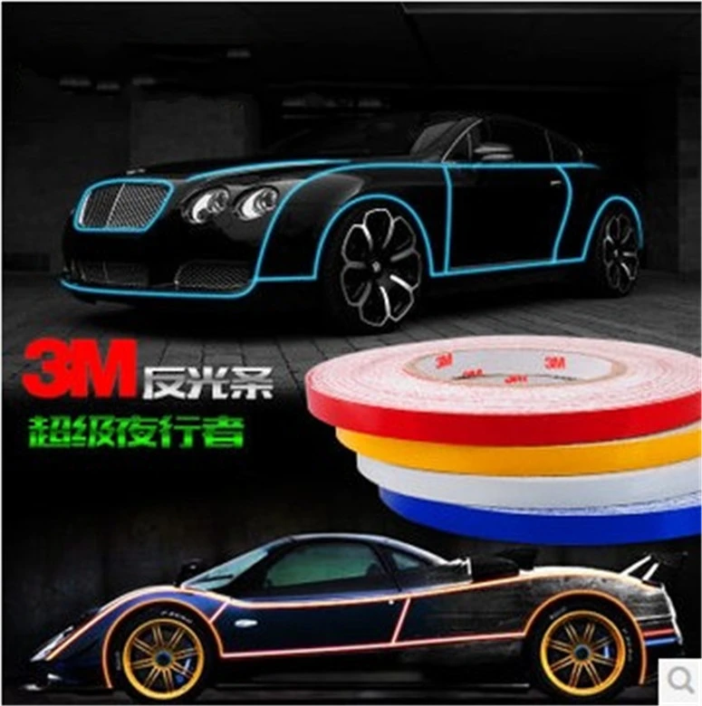 300cm x 1.5cm  car adhesive sticker reflective tape Strip Decoration Sticker