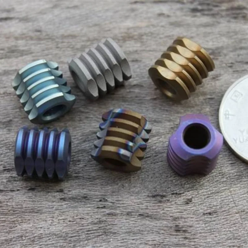 1PC Multicolor Titanium Alloy EDC Paracord Beads Umbrella Rope Cord Lanyard Pendants Knife Beads Outdoor Knife Accessories