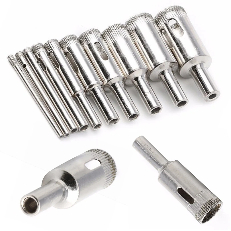 

10pcs 3-18mm Diamond Hole Saw Drill Bits Tool Set for Glass Ceramic Marble Tile