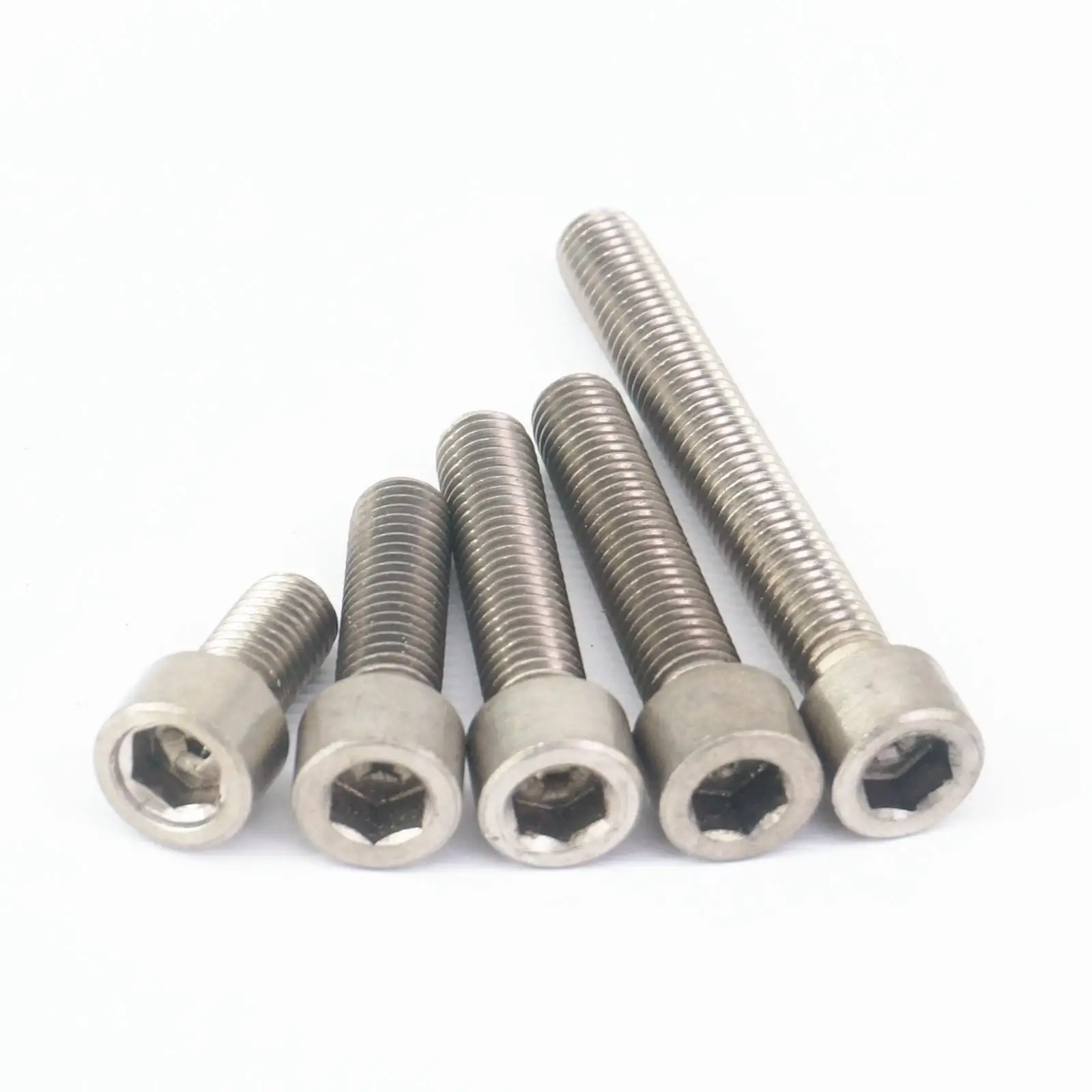 5pcs M10x1.5 15/20/25/30/35/40/45/50/55//60/65/70/75/80/85/90/95/100mm GR2 Titanium Hex Socket Head Cap Screw Bolts DIN 912