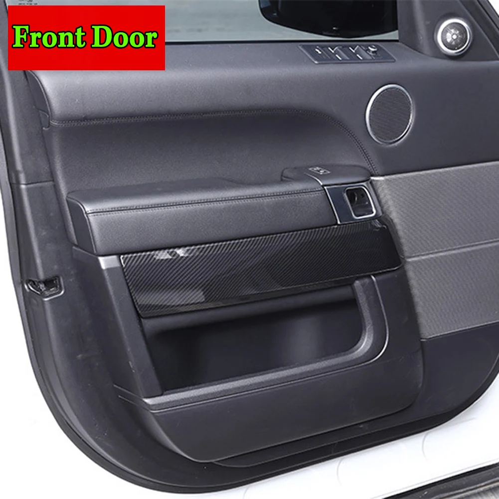 Carbon Fiber Style ABS Car Accessories Interior Door Decoration Cover Trim Panel for Land Rover Range Rover Sport L494 2014-2019