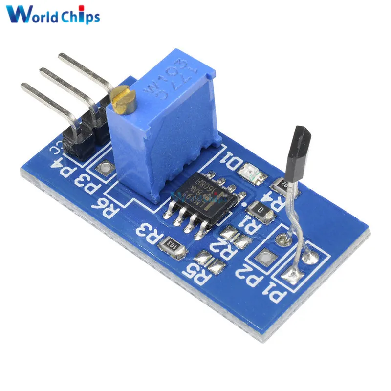 LM393 Hall Sensing Probe Hall Switch Sensor Module Motor Speed Test 5V/3.3V For Arduino Magnetic Detect Car