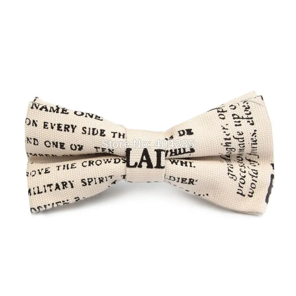 Nœud papillon en coton pour hommes, Style lettres, à la mode, 2019