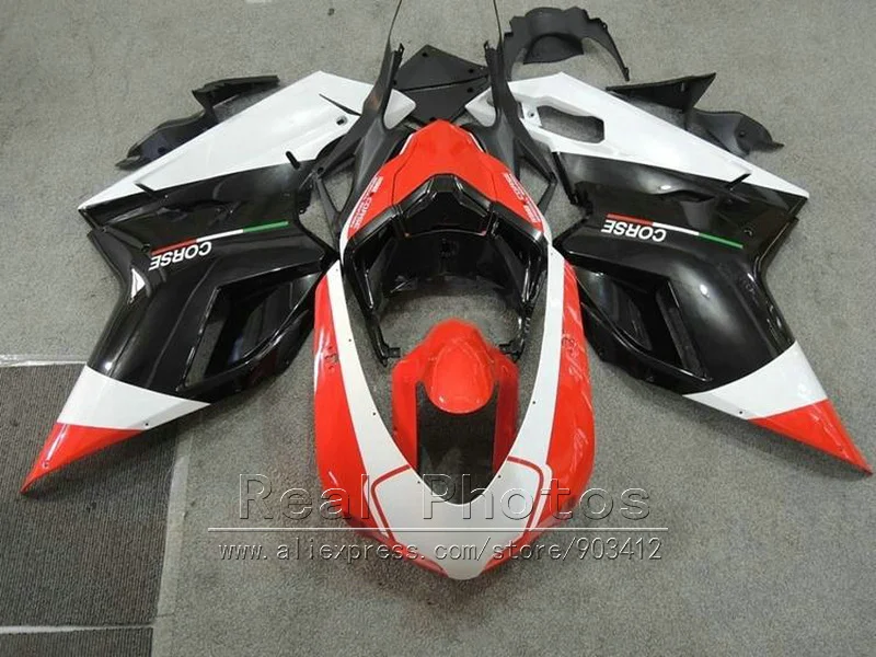 

Motorcycle brand new bodywork fairing kit for Ducati 848 1098 1198 2007-2011 black red white fairings set 848 1198 07-11 AS40