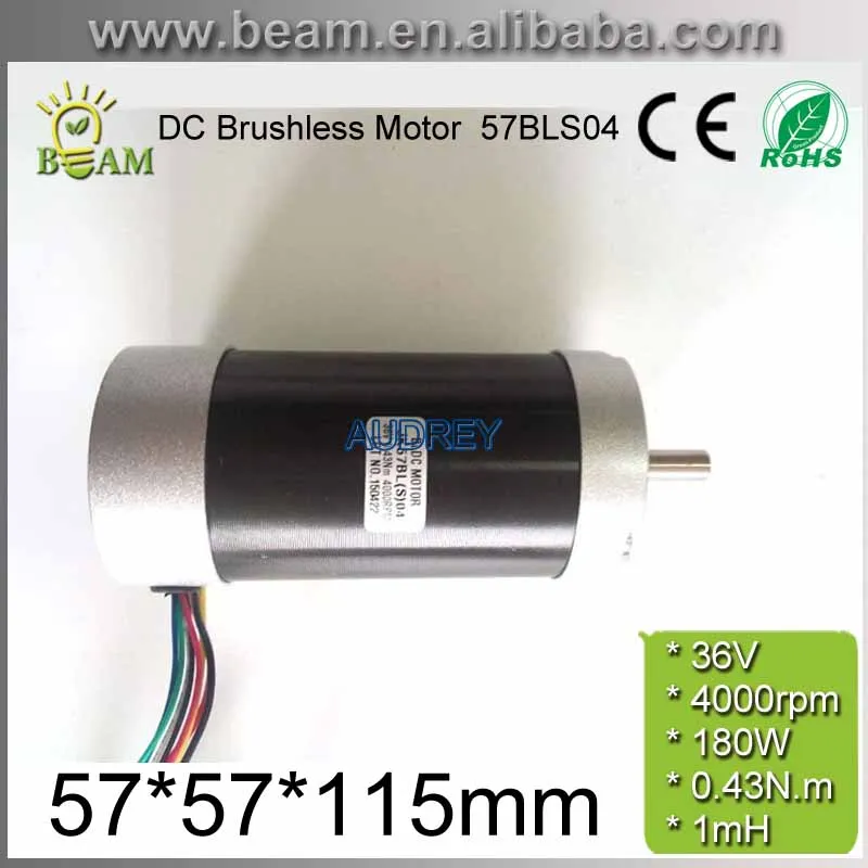 

Circle Fuselage 36V 180W 0.43 N.m 4000rpm 57mm 3 phase DC Brushless Motor 57BLS04 and driver and power supply