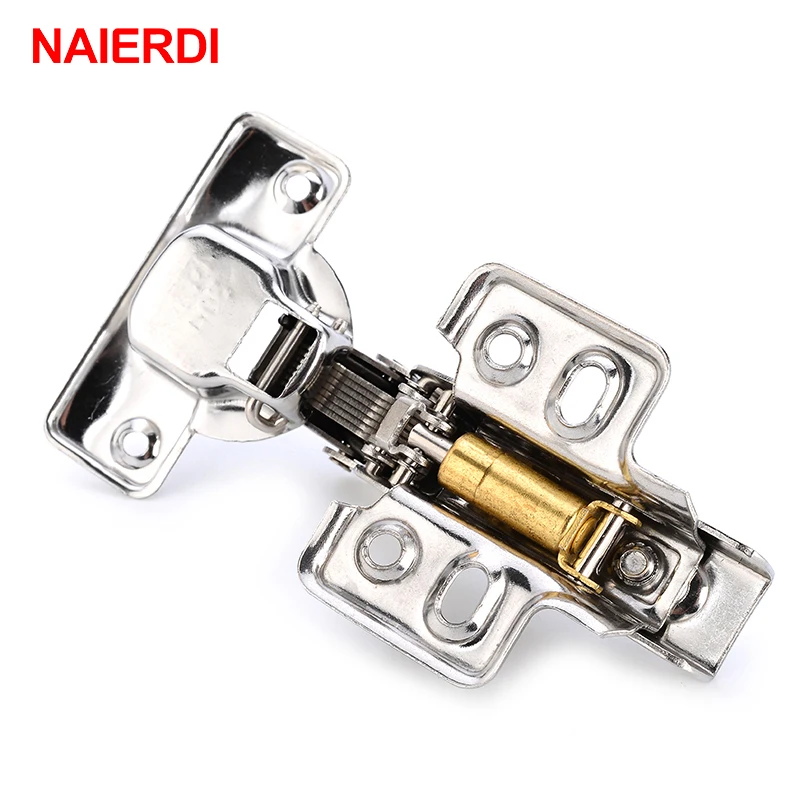 4PCS NAIERDI C Serie Hinge Stainless Steel Door Hydraulic Hinges Damper Buffer Soft Close For Cabinet Kitchen Furniture Hardware