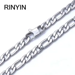 6/8 mm Customize Length Mens High Quality Stainless Steel Necklace Figaro Chain Fashion Jewerly Hot Sale Factory Offer