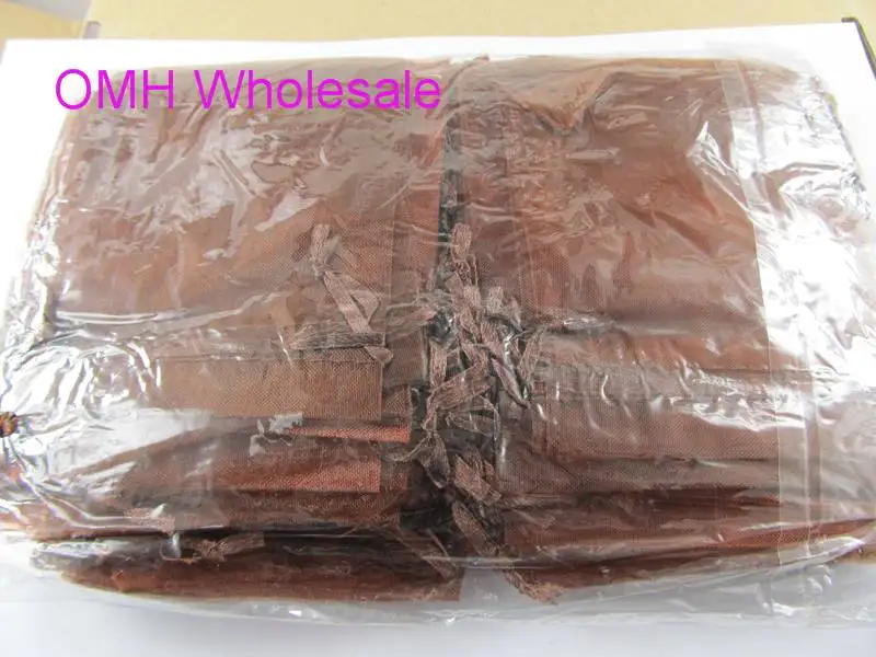 OMH wholesale 50pcs 7x9,10x12,10x15,11x16,15x20,17x23,13x18cm coffee Christmas Packaging bags jewelry voile gift bag BZ08-13