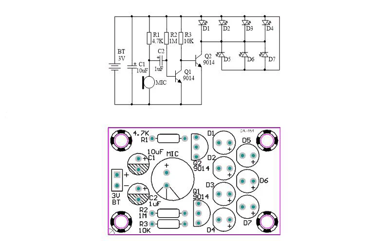 diy electronic kit set Voice-activated melody light Fun welding practice E-learning production training parts