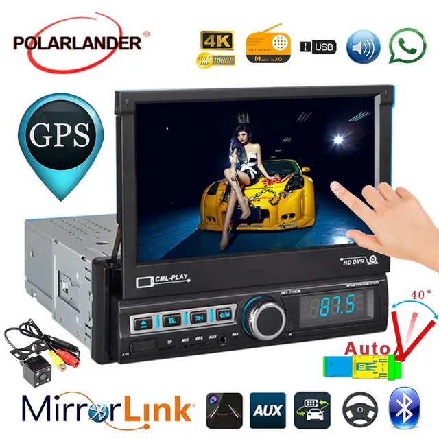 7''1DIN GPS Car MP5 Player FM/AUX/DVR/ Stereo Mirror Link Radio NAVI BluetoothRadio Car auto autoradio Automatic