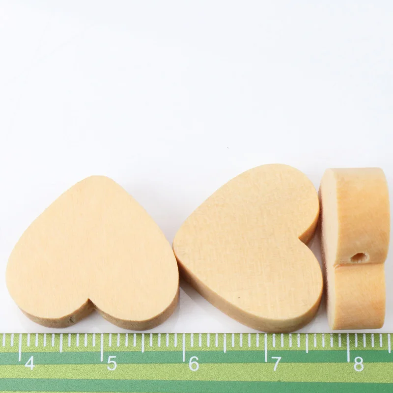 Natural Wooden Heart Wooden Spacer Beads For Jewelry making DIY kids 20mm 20pcs MT1481