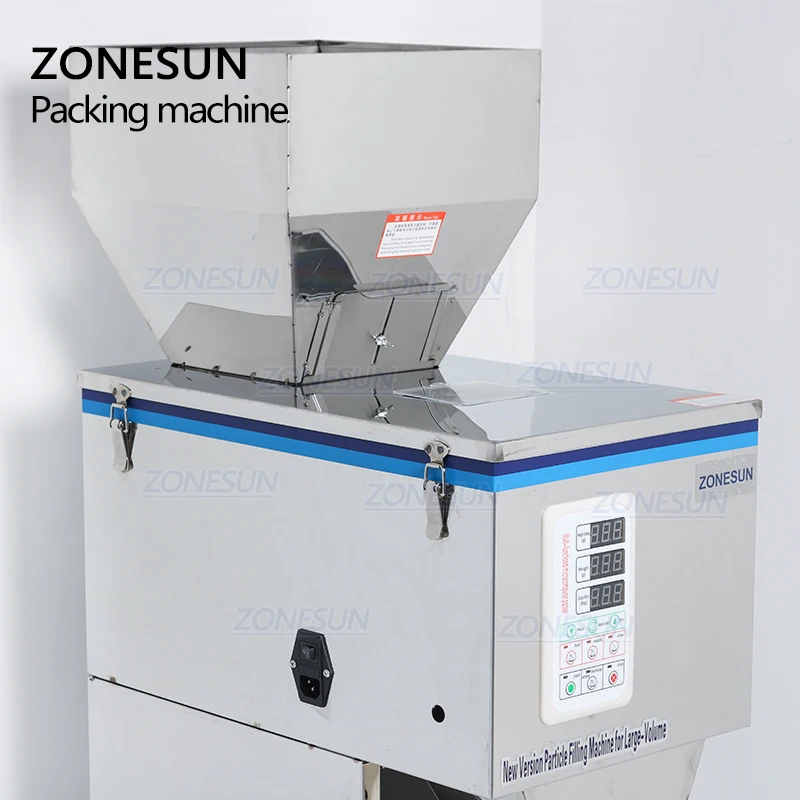 ZONESUN 10-999g Granular Powder Racking Machine Materials Seeds Coffee Bean Weighing Packing Filling Machine ZS-999