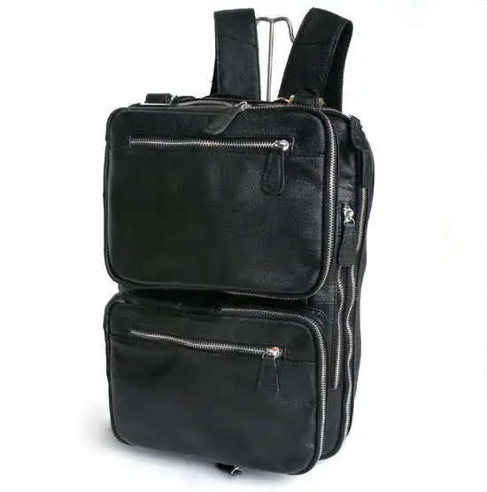 

Nesitu Black 100% Guarantee Real Genuine Leather Women Men's Backpacks Cowhide Men Travel Bags Portfolio #M7041