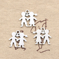 25pcs Charms Boy Girl Lover 16x17mm Antique Silver Color Plated Pendants Making DIY Handmade Tibetan Silver Color Jewelry