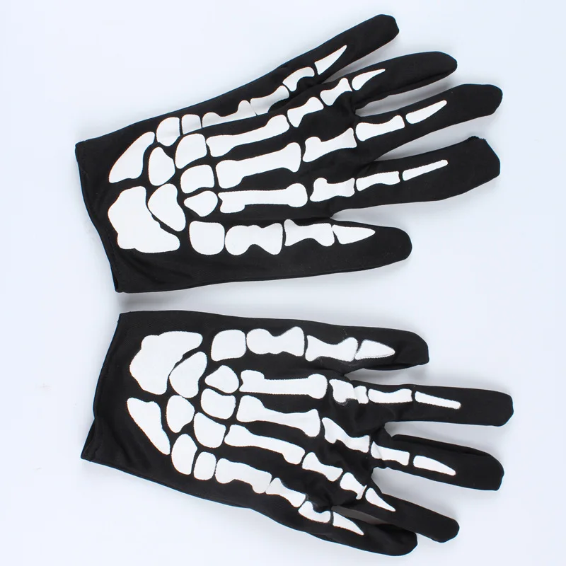 1 Pair Halloween Ghost Gloves Horror Skeleton Halloween Show Props Dance Party Small Gifts for Children Happy Halloween Ghost